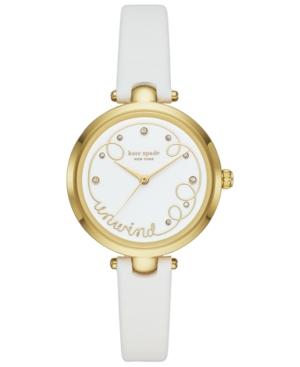 Kate Spade New York Women's Holland White Leather Strap Watch 34mm
