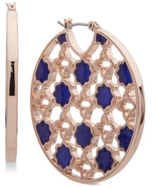 Ivanka Trump Rose Gold-tone Stone Openwork Hoop Earrings