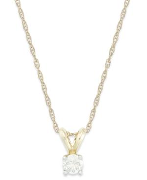 Round-cut Diamond Pendant Necklace In 10k White Or Yellow Gold (1/4 Ct. T.w.)