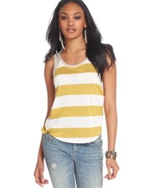 Bar Iii Top, Sleeveless Scoop-neck Striped Tank