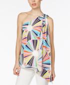 Trina Turk Ezmeralda Silk One-shoulder Asymmetrical Top
