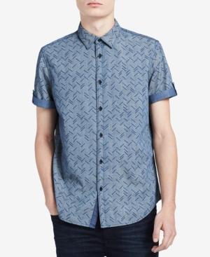 Calvin Klein Jeans Men's Herringbone Roll-tab Shirt
