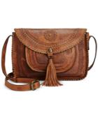 Patricia Nash Beaumont Vintage Distressed Leather Flap Crossbody