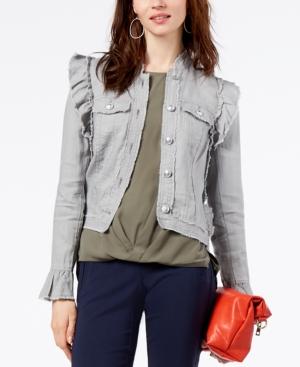 I.n.c. Ruffled Linen Jacket, Created For Macy's