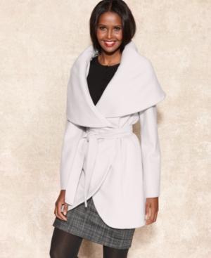 Tahari Marla Shawl-collar Wrap Coat