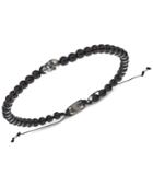 Degs & Sal Men's Matte Onyx (6mm) Bead Adjustable Bracelet In Sterling Silver, (also In Shiny Onyx And Tiger's Eye)