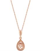 Morganite (1-1/10 Ct. T.w.) And Diamond (1/10 Ct. T.w.) Pendant Necklace In 14k Rose Gold
