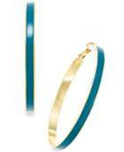 Thalia Sodi Gold-tone Blue Enamel Hoop Earrings, Only At Macy's