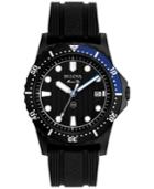Bulova Men's Marine Star Black Textured Silicone Strap Watch 44mm 98b159