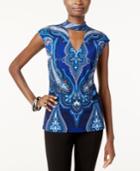 Inc International Concepts Printed Keyhole Top, Only At Macy's