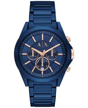 Ax Armani Exchange Men's Chronograph Blue Stainless Steel Bracelet Watch 44mm Ax2607