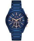 Ax Armani Exchange Men's Chronograph Blue Stainless Steel Bracelet Watch 44mm Ax2607