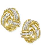 Diamond Love Knot Stud Earrings In 10k Gold (1/5 Ct. T.w.)
