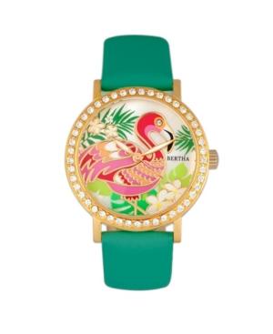 Bertha Quartz Luna Collection Turquoise Leather Watch 35mm