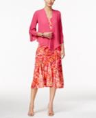 Ny Collection Petite Sleeveless Printed Maxi Dress And Cardigan