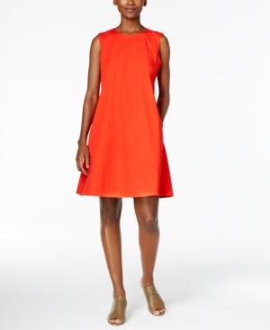 Eileen Fisher Organic Cotton-blend Trapeze Dress