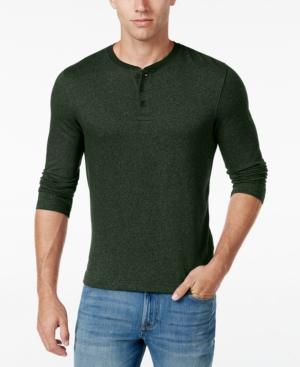 Club Room Men's Long Sleeve Herringbone Henley
