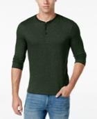 Club Room Men's Long Sleeve Herringbone Henley