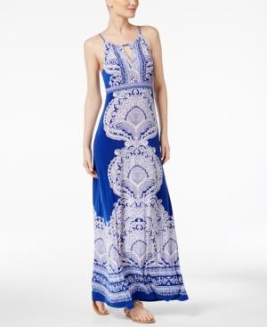 Inc International Concepts Petite Printed Embellished Maxi Dress, Only At Macy's