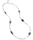 Robert Lee Morris Soho Silver-tone Blue Stone Long Necklace