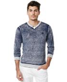Buffalo David Bitton Men's Waspel Blasted V-neck Sweater