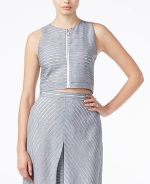 Rachel Rachel Roy Sleeveless Zip-front Crop Top
