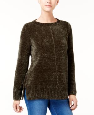 Style & Co Crew-neck Chenille Sweater, Created For Macy's