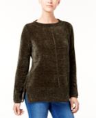 Style & Co Crew-neck Chenille Sweater, Created For Macy's