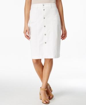 Style & Co. Bright White Wash Denim Skirt, Only At Macy's