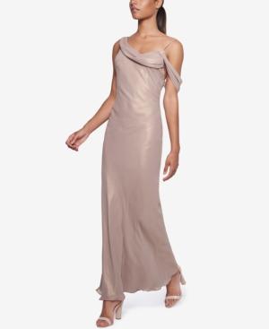 Fame And Partners Metallic Drape-neck Dress
