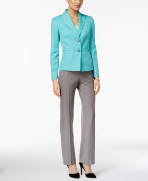 Le Suit Contrast Two-button Pantsuit