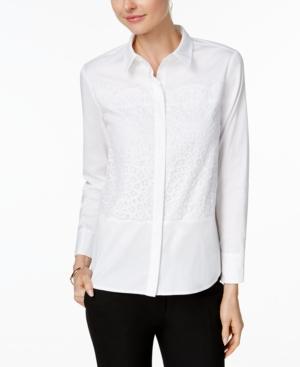 Charter Club Lace-inset Shirt, Only At Macy's