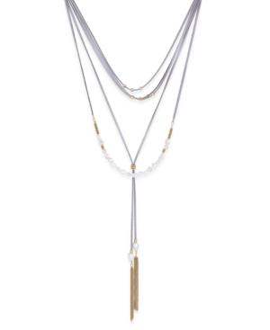 Inc International Concepts Gold-tone Mixed-media Layered Necklace, Only At Macy's