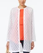 Alfani Long Geometric Lace Cardigan, Only At Macy's