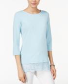 Tommy Hilfiger Lace-hem Top, Only At Macy's