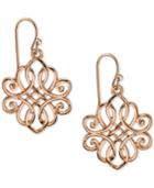 2028 Rose Gold-tone Filigree Drop Earrings, A Macy's Exclusive Style