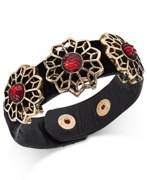 Thalia Sodi Gold-tone Red-stone Velvet Statement Bracelet, Only At Macy's