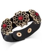 Thalia Sodi Gold-tone Red-stone Velvet Statement Bracelet, Only At Macy's