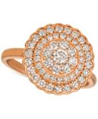 Le Vian Strawberry & Nude Diamond Halo Cluster Ring (1 Ct. T.w.) In 14k Rose Gold