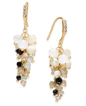 Inc International Concepts Gold-tone Stone And Crystal Cluster Drop Earrings, Created For Macy's