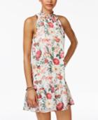 Speechless Juniors' Floral-print Mock-neck Dress