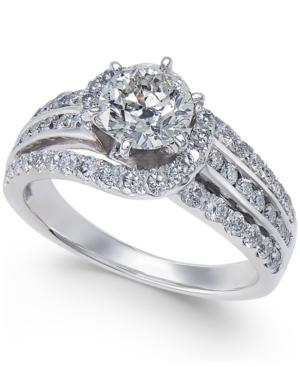 Diamond Multi-row Swirl Engagement Ring (2 Ct. T.w.) In 14k White Gold