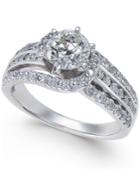 Diamond Multi-row Swirl Engagement Ring (2 Ct. T.w.) In 14k White Gold