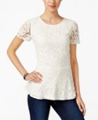 Charter Club Lace Peplum Top, Only At Macy's