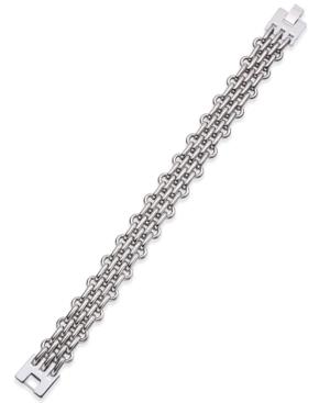 Men's Mesh Link Chain Bracelet In Stainless Steel
