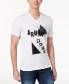 Armani Exchange Men's Geometric Logo-print V-neck T-shirt