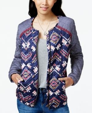 Roxy Juniors' Coastal Printed Quilted Jacket