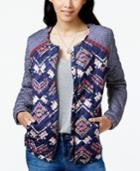 Roxy Juniors' Coastal Printed Quilted Jacket