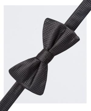 Countess Mara Men's Black Tonal Dotted Pre-tied Bow Tie And Pocket Square Set