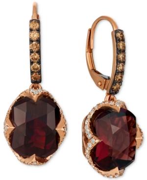 Le Vian Rhodolite Garnet (9-5/8 Ct. T.w.) & Diamond (3/4 Ct. T.w.) Drop Earrings In 14k Rose Gold